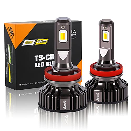 Alla Lighting 10000Lms H8 H9 H11 LED Switchback Fog Lights, 6000K Xenon White/3000K Yellow Dual Color 12V, Extremely Super Bright