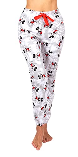 Prestigez Disney Mickey Mouse Women's Pajama Pants Sleepwear Lounge Jogger, Gray, Size Large