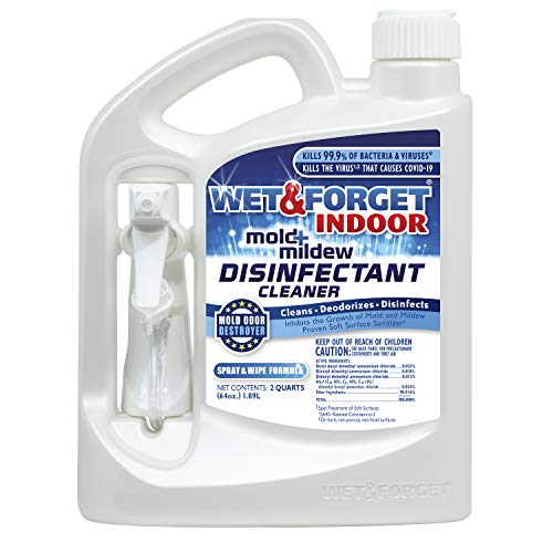 Wet & Forget Indoor Mold and Mildew All-Purpose Cleaner Deodorizes, Disinfects, Kills 99.9% of Bacteria and Viruses, Ready to Use, 64 Fl. Oz.