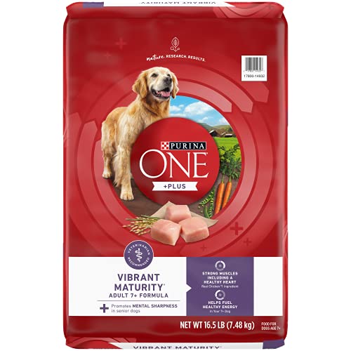 Purina ONE High Protein Dry Senior Dog Food Plus Vibrant Maturity Adult 7 Plus Formula - 16.5 lb. Bag