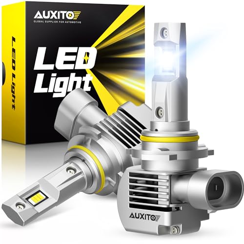 AUXITO 9005 LED Light Bulbs 6000K White, 700% Brighter HB3ll 9005ll HB3 LED Fog Light Bulb with Powerful Fan, 98% Canbus Ready, Plug and Play, Pack of 2