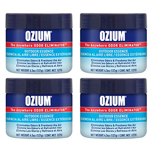 Ozium 4.5 Oz. 4 Pack Odor Eliminating Gel for Homes, Cars, Offices and More, Outdoor Essence, 4 Pack