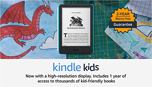 Kindle Kids (2022 release)  If it breaks, we will replace it, includes ad-free books, cover and adjustable light- Ocean Explorer