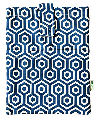 KAPAX Book Sleeve Cover - Hard Books Cover for Paperback, Washable Fabric, Book Protector- Padded, Tablet Pc Case Cover for Adult (Geometric)