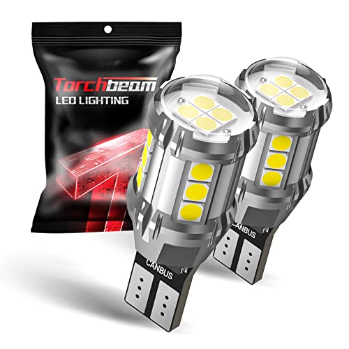 Torchbeam 921 912 LED Bulbs for Reverse Backup Lights, 6000K White CAN-BUS T15 906 904 916 W16W, Super Bright 360 Light Reversing Bulbs with 3030 LED Chips, Non-polarity