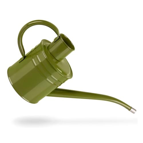 Homarden 34 oz. Green Watering Can - Metal Watering Can with Long Spout for Decoration, Perfect Plant Watering Can for Outdoor Plants and Watering Can for Indoor Plants (House Plants)