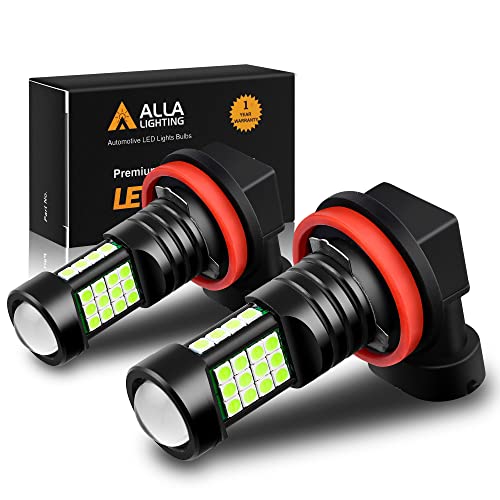 Alla Lighting H8 H11 LED Bulbs, Fog Lights or DRL Lamps Replacement 8000K Ice Blue 12V H11LL H8LL H16 for Cars, Trucks, Xtreme Super Bright 3030 36-SMD 12V Upgrade