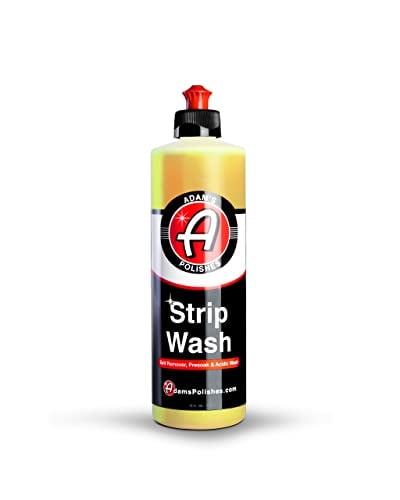 Adam's Strip Car Wash Soap (16 oz) - Sealant & Car Wax Remover Shampoo Salt Remover, Presoak, & Acidic Wash | Thick Suds For Use In Car Cleaning Kit, Foam Cannon, Foam Gun, Sponge, Mitt, Chamois