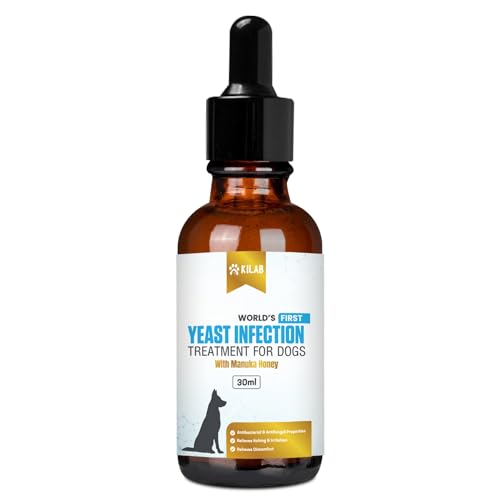 Kilab Natural Yeast Infection Treatment for Dogs. Supports Healthy Itch Relief, Inflammation Relief, Allergy Relief & More. Dog Yeast Ear Infection Treatment. (30 ML)