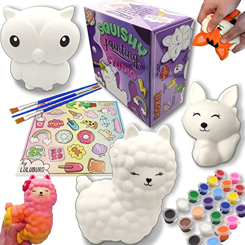 Paint Your Own Squishies Kit, Squishy Painting Kit for Kids, Boys & Girls Craft Kits, DIY Make Your Own Squishy Set, Arts and Crafts for Girls Ages 6-8-12, Tween Girl Gifts, Toys for 6-12 Years Old
