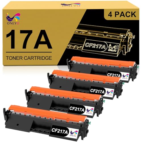 ONLYU Compatible Toner Cartridge Replacement for HP 17A CF217A for Laserjet Pro M102w M130fw, Pro MFP M130fw M130nw M130fn M130a Printer (4 Black)