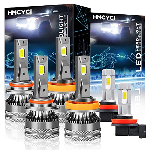 HMCYCI Fit For Honda Accord (2008-2015) LED Headlight Bulbs, 9005 High Beam + H11 Low Beam + H11 LED Fog Lights,Super Bright 6500k Cool White, Plug and Play, Pack of 6