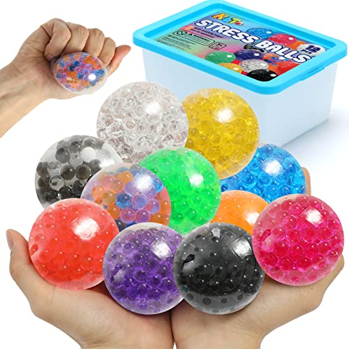 KLT Sensory Stress Balls for Adults: Fidget Squishy Toys 12 Pack, Sensory Toys for Autism, Stress Relief Balls, Anti-Anxiety and Calm Down
