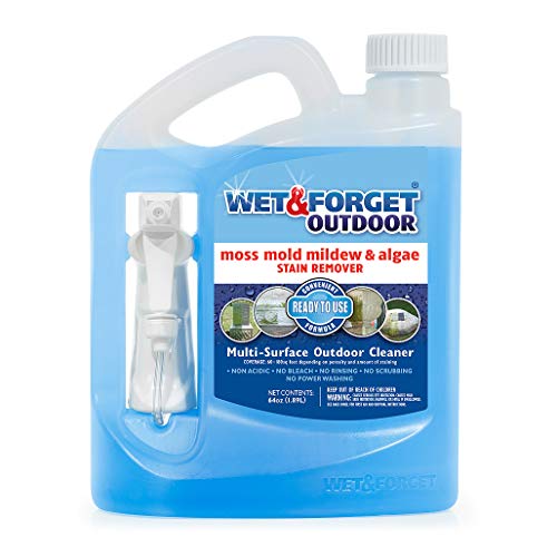 Wet & Forget Outdoor Moss, Mold, Mildew, & Algae Stain Remover Multi-Surface Cleaner, Ready to Use, 64 Ounce