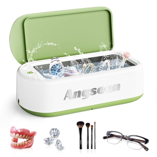 Ultrasonic Jewelry Cleaner- 48kHz 640ML Portable Professional- Jewelry Cleaner Ultrasonic Machine with 2 Timer Modes for Jewelry, Retainer, Glasses, Denture,Watch