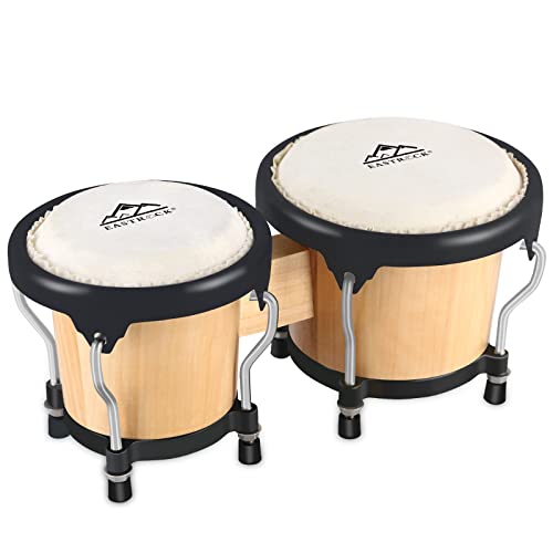 EastRock Bongo Drum 4 and 5 Set for Adults Kids Beginners Professionals Tunable Wood and Metal Drum Percussion Instruments With Tuning Wrench