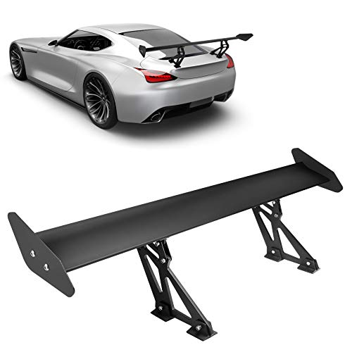 Seeutek GT Wing Spoiler 43.3 Inch Lightweight Aluminum Single Rear Wing, Adjustable Angle Car Spoiler Universal, Rear Spoiler for Cars Single Deck Black