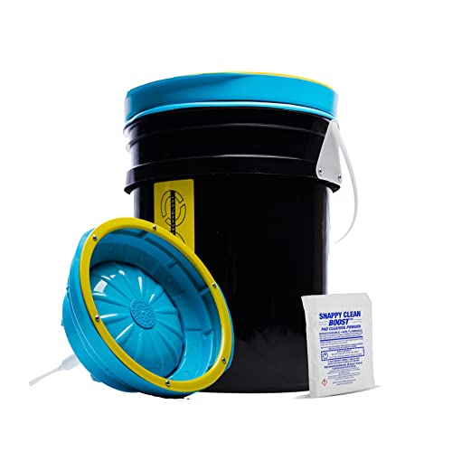 System 4000 Polishing Pad Washer  Pure Flo Cleaning Bucket System w/Controlled Pump & Removable Basin - Wool & Foam Pad Cleaner for 3-7" Pads - Compatible w/Cleaning Accessories Like Mitts & More