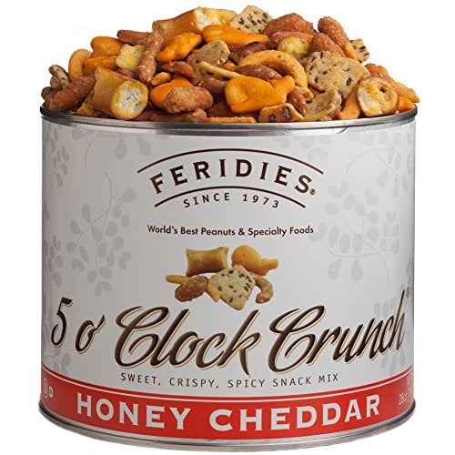 FERIDIES Honey Cheddar 5 O'Clock Crunch Snack Mix 28oz Vacuum Sealed tin