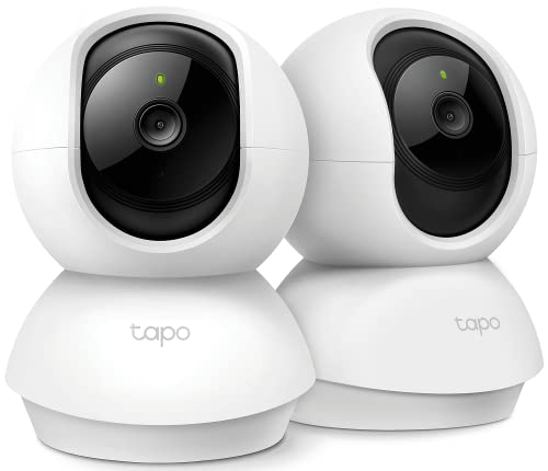 TP-Link Tapo 2K Pan/Tilt Security Camera for Baby Monitor, Dog Camera w/ Motion Detection, Motion Tracking, 2-Way Audio, Night Vision, Cloud/Local Storage, Works w/ Alexa & Google Home, 2-Pack(C210P2)