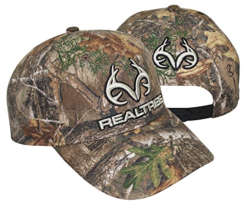 Realtree 3D Logo Camo Deer Hunting Trucker Cap Hat for Men - Precurved Bill, Mid Profile Structured, Snapback, Sweatband