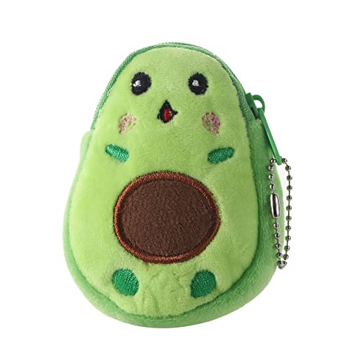 Plush Purses Fashion Children Small Coin Purse Cute Avocado Plush Purses Kids Key Case Bag Money Pouch for Women Boys Girls Mini Handbag(Green) (AMX3Q078ADUS)