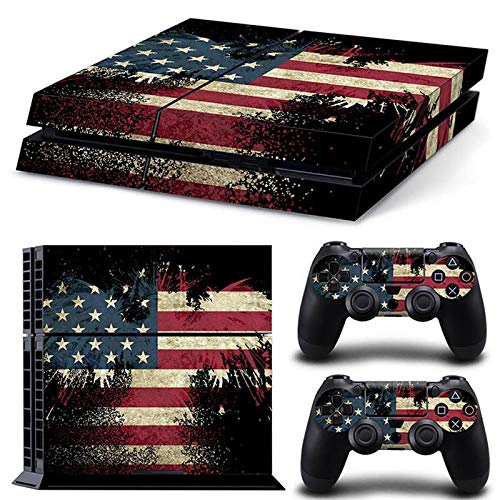 DOMILINA PS4 Skin Set Vinyl Decal Sticker for Playstation 4 Console Dualshock 2 Controllers - The Flag of The United States