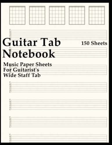 Guitar Tab Notebook: 150+ page blank 6 string guitar tablature notebook 8.5x11