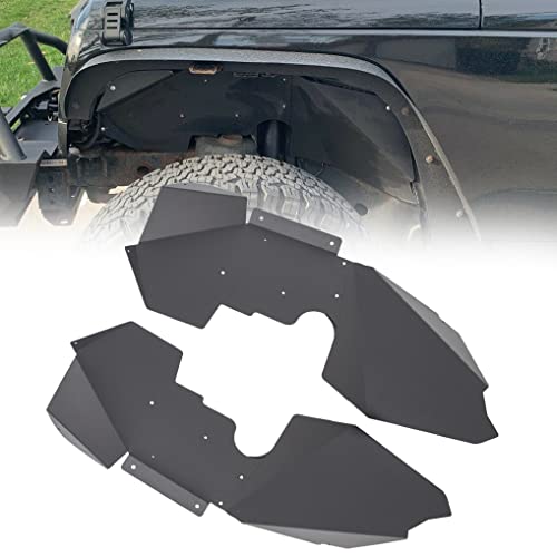 JMTAAT Front Inner SplashGuardsFender Liners for 2007-2019 Jeep Wrangler JK JKU 4WD Bolt-onStyle Aluminum FlareWheelWellCover