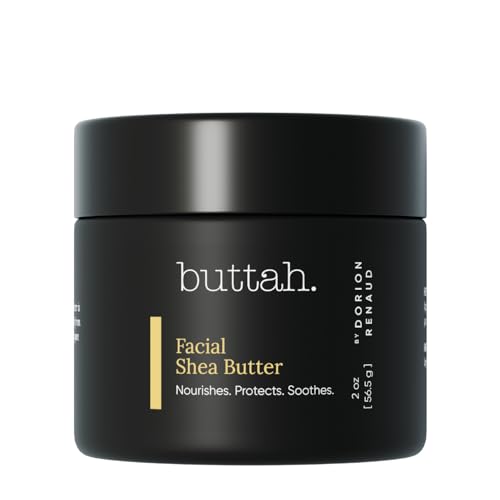 Buttah Skin Facial Shea Butter 2oz - Organic Whipped Virgin Raw Moisturizer for All Skin Tones - Hydrating & Natural