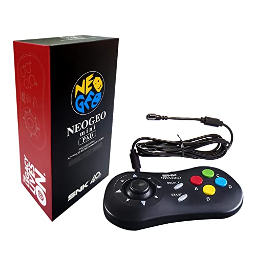 UNICO NEOGEO Mini Pad Black, SNK Classic Wired Game Controller for NEO GEO Mini and NEO-GEO Arcade Stick Pro