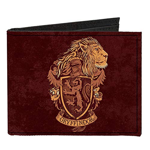 Buckle-Down Men's Standard Canvas Bifold Wallet-Harry Potter, 4.0" x 3.5"