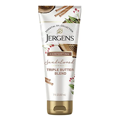 Jergens Sandalwood Body Butter Lotion, Moisturizer Infused with Sandalwood Essential Oil, For All Skin Types, 7 Fluid oz