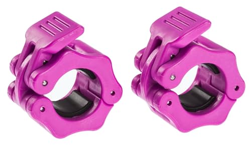 GW Tech Barbell Clamps 1 inch, Exercise Collars 1"(25mm) Quick Release Pair of Locking Collar Clips for Workout Weightlifting Fitness Training (Pink)