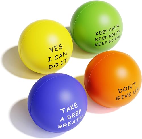 KDG Motivational Stress Balls(4 pack)For Kids And Adults,Stress Relief Ball With Quetos To Rrelieve Anxiety And Manage Anger As Gift