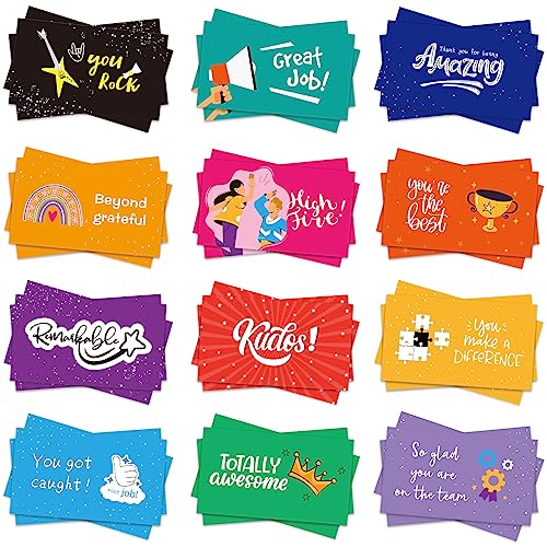 Yeaqee 240 Pcs Employee Appreciation Cards Kudos Cards Funny Blank Back Motivational Cards Encouragement Thank You Note Cards Recognition Postcards for Business Teacher Kids Students Affirmation Gifts