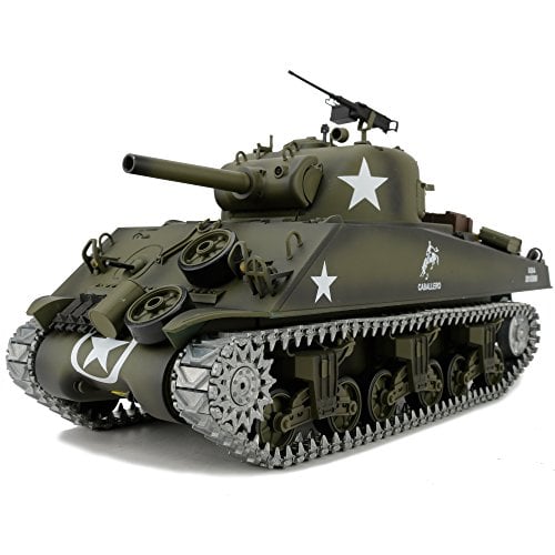 Modified TK7.0 Edition 1/16 2.4ghz Remote Control US M4A3 Sherman Tank Model(360-Degree Rotating Turret)(Steel Gear Gearbox)(3800mah Battery)(Metal Tracks &Sprocket Wheel & Idle Wheel)