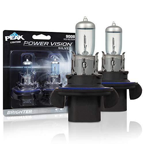 PEAK Power Vision Silver Automotive High Performance 9008/H13 65/55W Headlights (2 Pack)