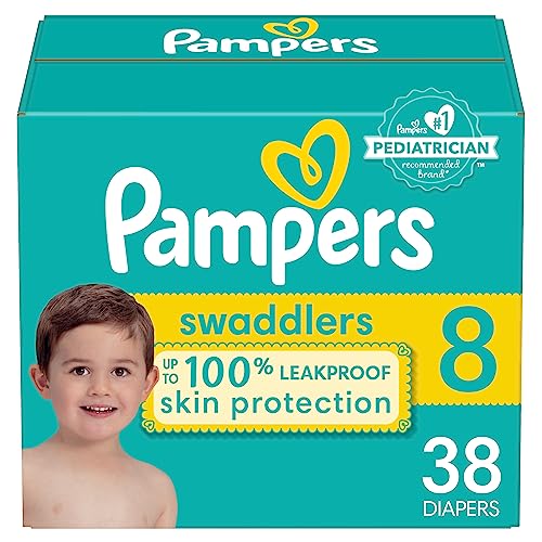 Pampers Swaddlers Diapers - Size 8, 38 Count, Ultra Soft Disposable Baby Diapers