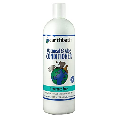 earthbath Oatmeal & Aloe Conditioner, Fragrance Free, 16 oz  Dog Conditioner for Allergies and Itching, Dry Skin  Made in USA