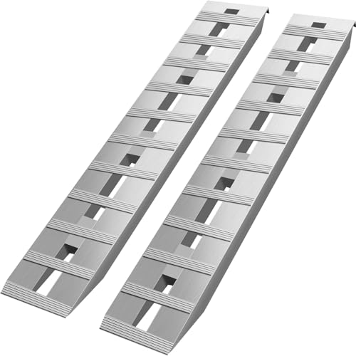 VEVOR Aluminum Ramps, 6000 lbs, Heavy-Duty Ramps with Top Hook Attaching End, Universal Loading Ramp for Motorcycle, Tractor, ATV/UTV, Trucks, Lawn Mower, 60" L x 12" W, 2Pcs