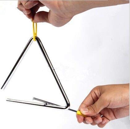 Aliotech Superior Sound Quality Musical Steel Triangle Percussion Instrument With Striker (4 Inch)