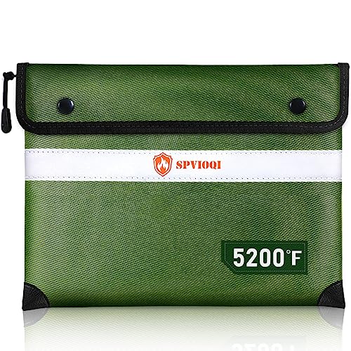 Upgraded Fireproof Document Bag 5200F -Heat Insulated, Water Fire Proof Bag with Zipper, 8 Layers of Functional Materials, 14.2 X 11 Fire Proof Money Bag for Cash, Important Documents and Valuables