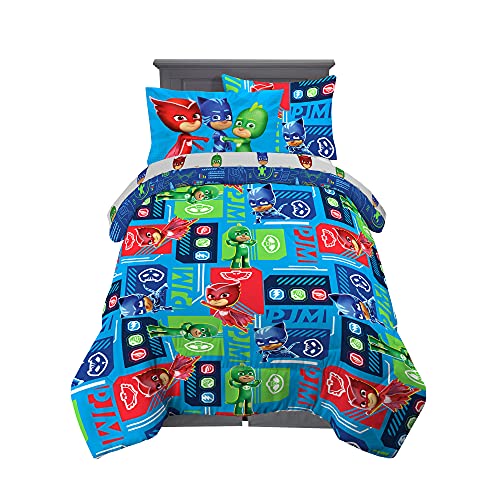 Franco Kids Bedding Super Soft Comforter and Sheet Set with Sham, 5 Piece Twin Size, PJ Masks