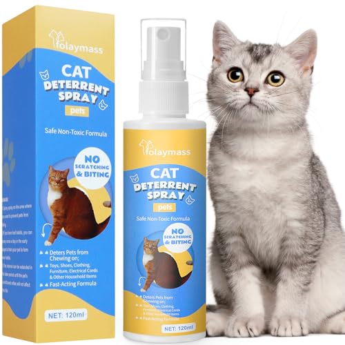 folaymass Cat Deterrent Spray, Cat Scratch Furniture Protector, Kitten & Cat Spray Deterrent, Cat Repellent for Outdoor and Indoor