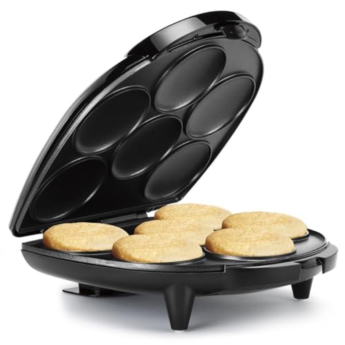 Holstein Housewares Arepa Maker - Non-Stick 6-Section Multi-Food Maker - Make Delicious Arepas, Pancakes, Corncakes, Tosti Arepa - Easy-to-Use - 6-PC - Black