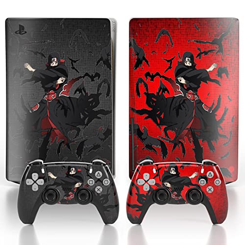 TESSGO PS 5 Skin Disc Edition Anime Console and Controller Vinyl Sticker, Durable, Scratch Resistant, Bubble-Free, Precisely Line Up, Compatible with Play S tation 5