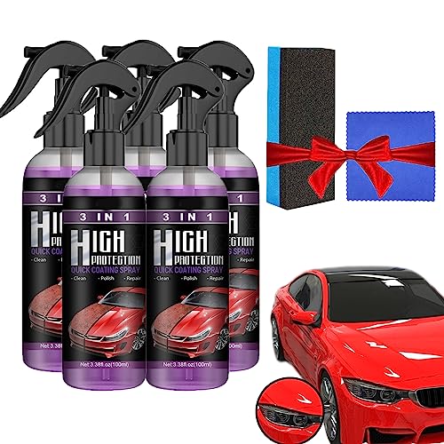 Ottostuart Car Coating Agent, Ottostuart Protection Car Spray, 3 in 1 High Protection Quick Car Coating Spray, Car Scratch Repair Nano Spray, 100ml Car Wax Polish, Quick Waxing Polishing (5pcs)