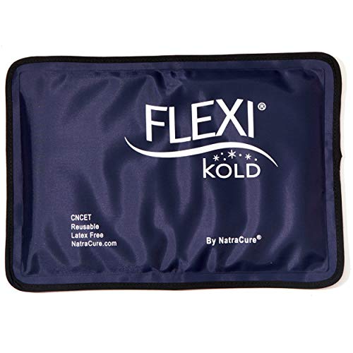 FlexiKold Gel Soft Flexible Ice Packs for Injuries - Reusable Freezer Cold Pack, Cold Compress & Cooling Gel Pad for Face, Shoulder, Hip, Leg, Arm, Ankle & Foot Injury - Medium - 7.5 x 11.5