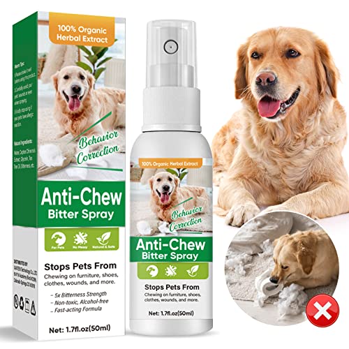 Topkech Bitter Spray for Dogs to Stop Chewing,Extra Strength No Chew Spray for Dogs,Anti Stracting and Biting Spray-Keep Dogs from Chewing Furniture-Suitable for Indoor and Outdoor Use